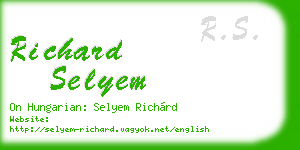 richard selyem business card