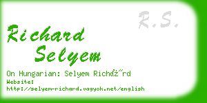 richard selyem business card